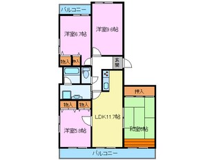 三島一番町ハイツの物件間取画像